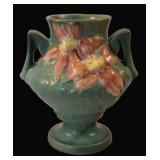 Roseville Pottery Clematis Double Handled Vase