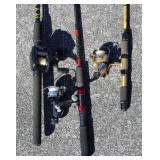 (3) Fishing Poles w/ Reels