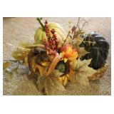 Harvest Woven Basket w/ Faux Florals Centerpiece