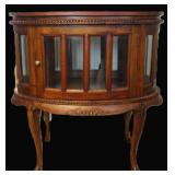 Mahogany Bar Liquor Curio Cabinet Table w/ Tray