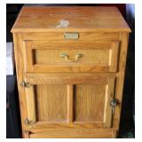 White Clad Oak Wood Ice Box Style Nightstand