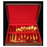 Rogers Stainless Steel Gold Tone Flatware Set