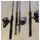 (3) Fishing Poles w/ Reels