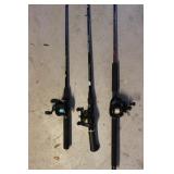 (3) Fishing Poles w/ Reels