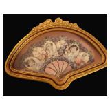 Victorian Style Framed Folding Hand Fan