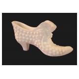 Fenton White Milk Glass Hobnail Cat Head Slipper