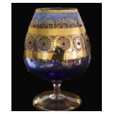 Cobalt Art Glass Chalice Vase/ Brandy Snifer
