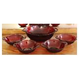 Anchor Hocking Royal Ruby Coronation Bowl Set