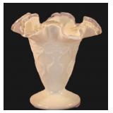 Fenton Silver Crest Spanish Lace Milk Glass Vase