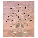 Cracker Barrel Jeweled Collection Glass Peacock