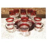 Indiana Glass/Tiffin Kings Crown Ruby Flash Set