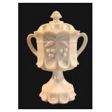Westmoreland White Milk Glass Cherry & Cable Jar