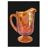 Indiana Glass Harvest Grapes Carnival Pitcher