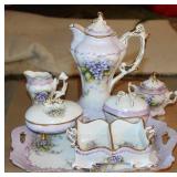 Lavender Hydrangea Porcelain Tea Serving Set