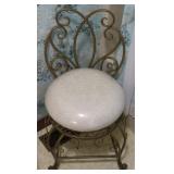 Ornate Vintage Style Metal Scrollwork Vanity Chair