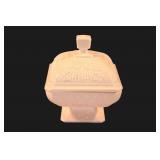 Jeannette Shell Pink Milk Glass Acorn Covered Dish