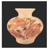 Fenton Hand Painted Milk Glass Vase