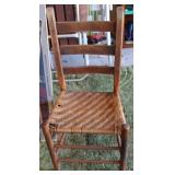 Wooden Ladder Back Side Chair w/ Rush Seat