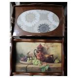 (2) Traditional Wooden Serving Trays