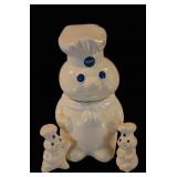 1988 Philsbury Poppin Fresh Cookie Jar & Shakers