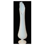 Fenton Milk Glass Hobnail Footed Swung Vase