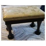 Upholstered Top Primitive Style Foot Stool