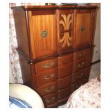 7 Drawer Serpentine Style Highboy Dresser