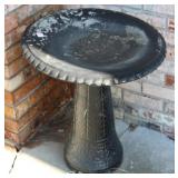 Black Painted Concrete Bird Bath