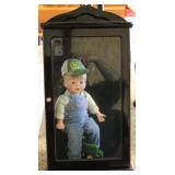 John Deere Tractor Porcelain Doll w/ Tractor