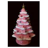 Mr. Christmas Retro Nostalgic Pink Ceramic Tree