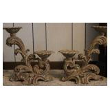 Rococo Style Scroll/Acanthus Leaf Candle Holders