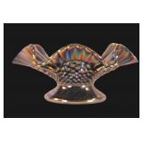 Fenton Amethyst Carnival Hobnail Ruffle Bowl