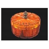 Indiana Glass Amber Covered Divided Lidded Dish