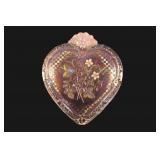 Fenton Museum Collection Sunset Iridized Heart Box