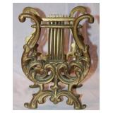Gold Tone Cast Metal LyreHarp Shaped Music Holder