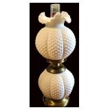 Fenton Hobnail Milk Glass GWTW Parlor Lamp #2