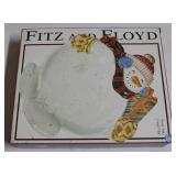 Fitz & Floyd Frosty Folks Canape Plate