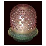 Fenton 2pc Iridescent Hobnail Fairy Lamp