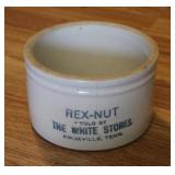 Rex-Nut Advertising Stoneware Crock