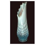 Fenton Blue Opalescent Hobnail Swung Vase
