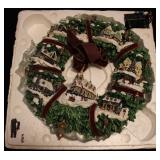 Thomas Kinkade Victorian Christmas Village Wreath