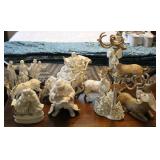 White & Gold Porcelain Christmas Figurines