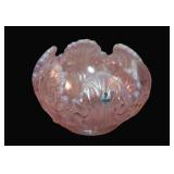 Fenton Pink Opalescent Empress Lotus Rose Bowl