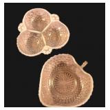 Fenton Style Opalescent Hobnail Candy Dishes