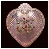Fenton Pink Iridescent Heart Lidded Trinket Box