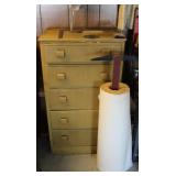 MCM Style Dresser & Contents w/ Graph Paper Roll