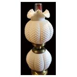 Fenton Hobnail Milk Glass GWTW Parlor Lamp #1