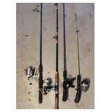 (4) Fishing Poles w/ Reels
