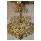Hollywood Regency Style Gold Gilt Chandelier
