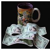 Walt Disney World 3D Coffee Mug & Disney Dollars